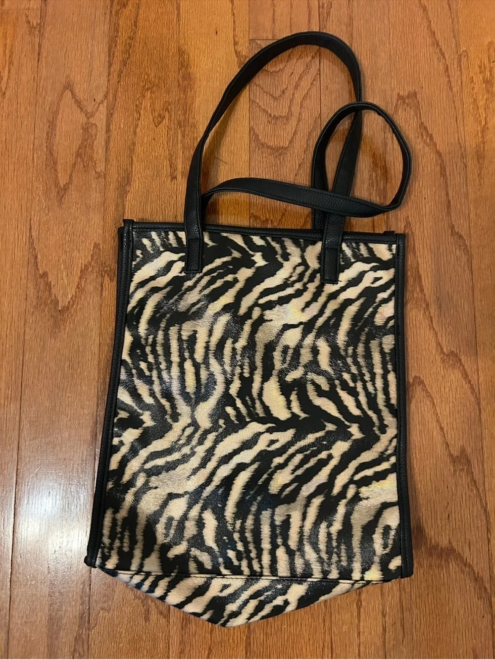 Zebra Print Tote Bag Statement Animal Print Shoulder Bag